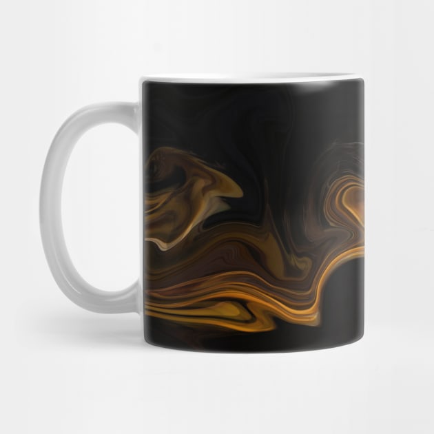 Subtle Gold  - Digital Liquid Paint Swirls by GenAumonier